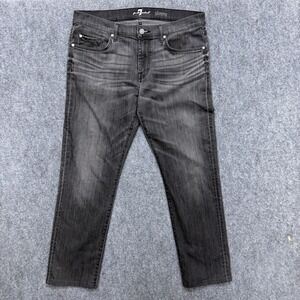 7 For All Mankind Slimmy slim straight Black Jeans Men's size 36 36x30